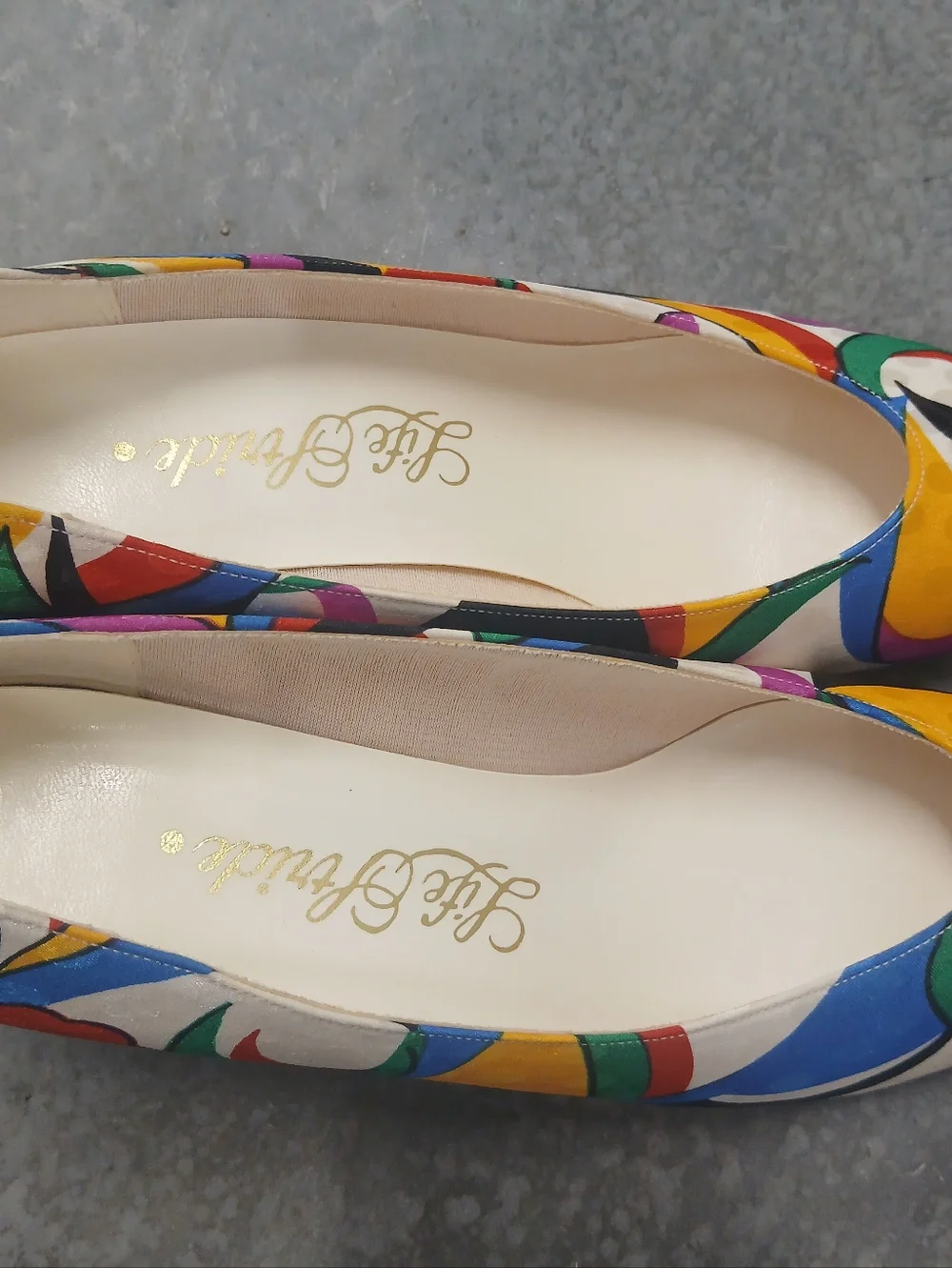 NWT Vintage Life Stride Geometric Print Kitten Heel Pumps Size 8.5 - Picture 6 of 12